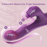 Tracy's Dog Clitoral Thumping Rabbit Vibrator for Women Clit G Spot Stimulation, Triple Vibrating Dildo Stimulator with 3 x 5 x