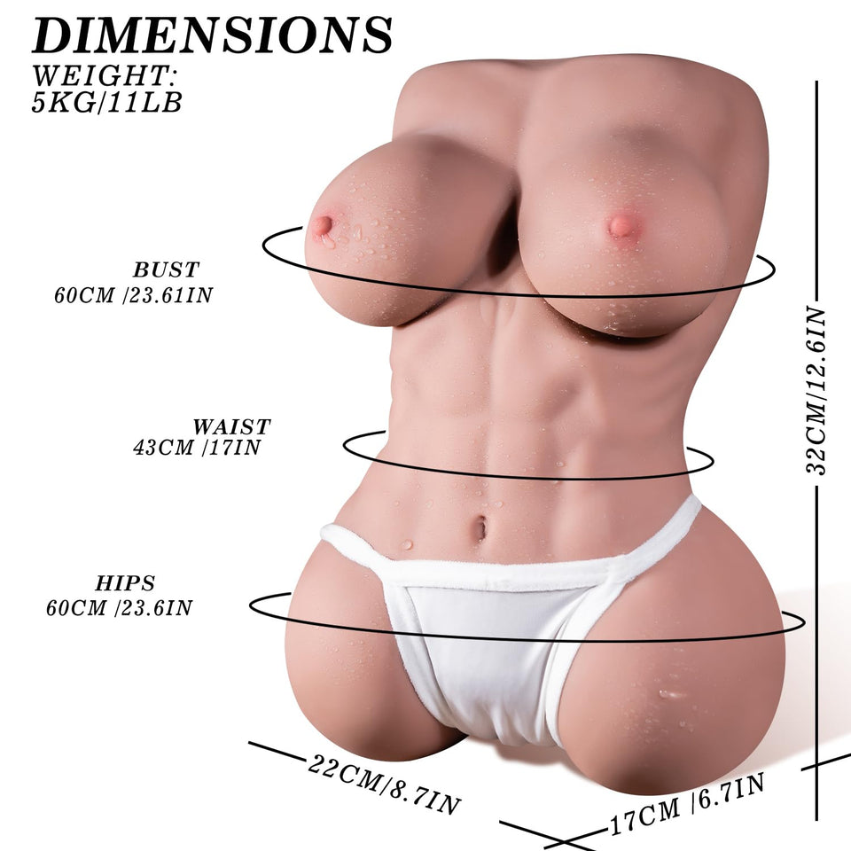 11 LB Realistic Sex Doll for Men, Sexy Abdominal Muscle Doll Adult Toy, Vivid Love Doll Pocket Pussy Male Sex Toy for Vaginal An