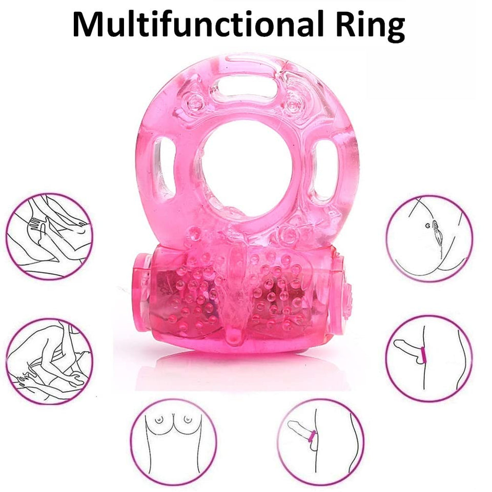 2 PCS Vibrating Penis Ring Cock Ring Vibrator Clitoral Stimulator Penis Erect Erection Enhance Sex Product Adult Erotic Sex Toys