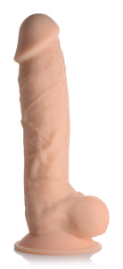Fleshstixxx 8.5 In Silicone Dildo W/ Balls Vanilla