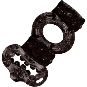 Double Power Cock & Balls Ring Black