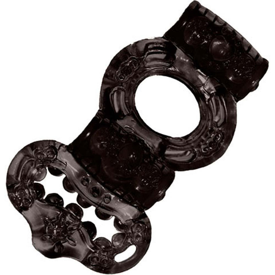 Double Power Cock & Balls Ring Black