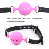 RYOZOCH Silicone Breathable Ball Gag for Adult Bondage Restraints Sex Play (Pink+Black, 1.5in Ball)
