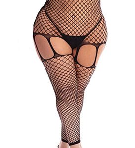In My Head Net Bodystocking - Queen Size - Black