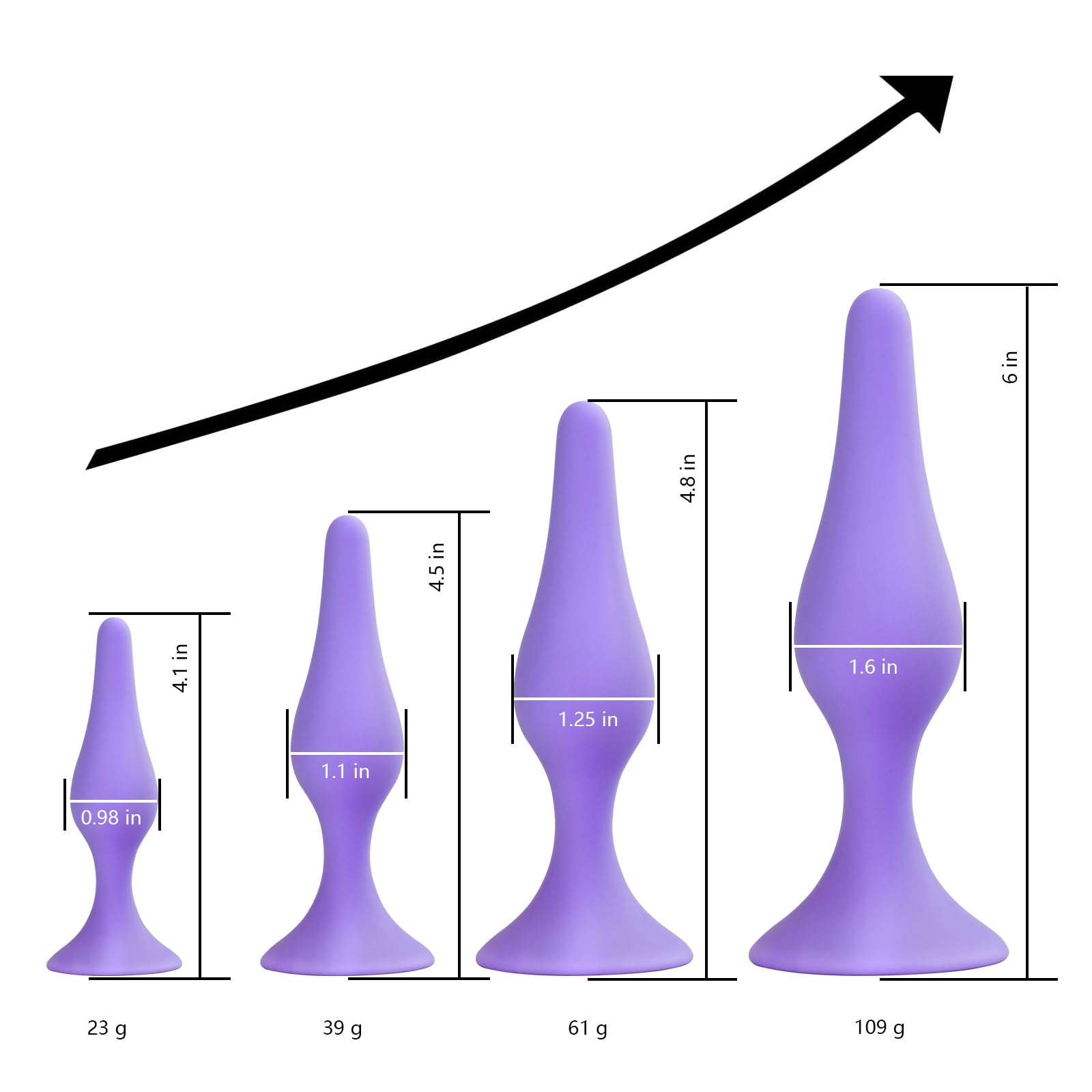Anal Plug Sex Toys,HISIONLEE 5PCS Sex Anal Toys Silicone Butt Plug Training Kit for Adult Sex Toys & Games Women Male and Beginn