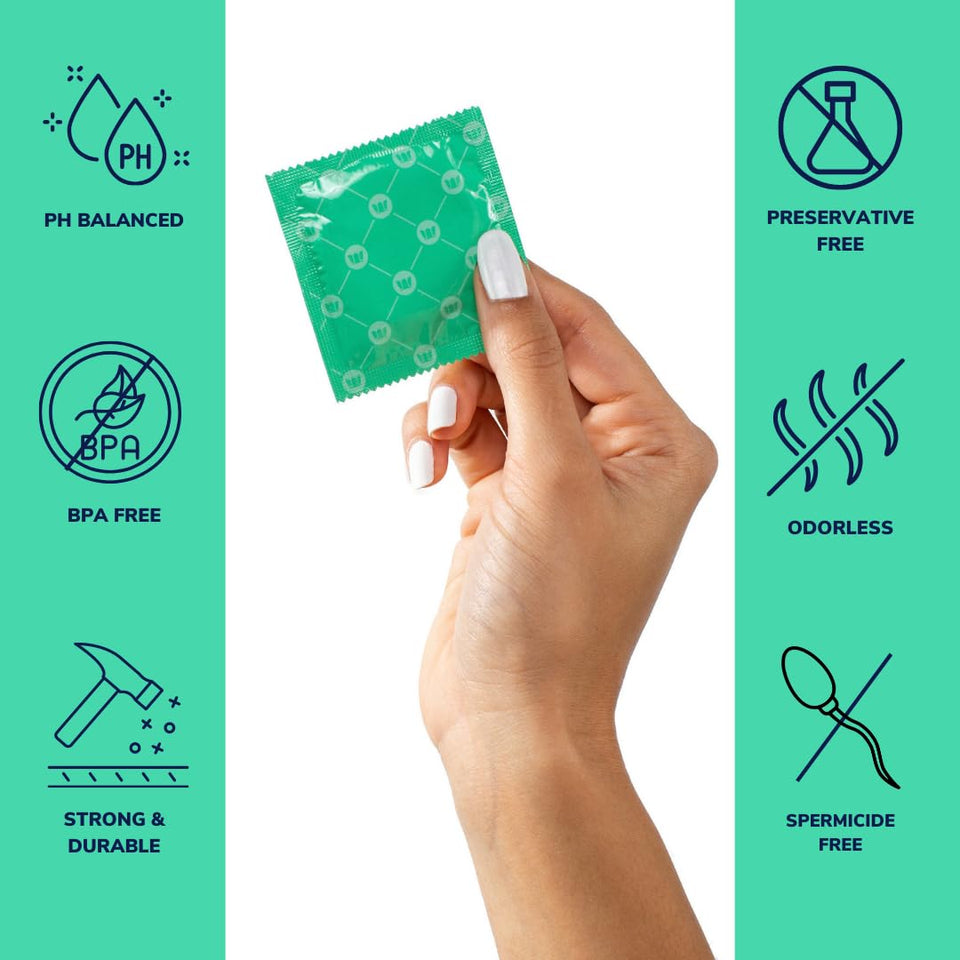 Royal Extra Large Ultra Thin Vegan Condoms - Premium Lubricated Condom Pack - Unflavored Lubricant, Organic Latex Rubber - Odorless, Slim, Natural Feel - Safe & Durable Male Contraceptives - 20 Count