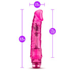 Blush Novelties B Yours Vibe #6 - Soft Realistic Multispeed Vibrating Dildo - 9.25 Inch Long - 1.75'' Wide - Flexible Shaft Conf