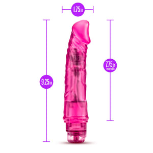 Blush Novelties B Yours Vibe #6 - Soft Realistic Multispeed Vibrating Dildo - 9.25 Inch Long - 1.75'' Wide - Flexible Shaft Conf
