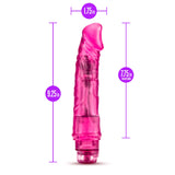 Blush Novelties B Yours Vibe #6 - Soft Realistic Multispeed Vibrating Dildo - 9.25 Inch Long - 1.75'' Wide - Flexible Shaft Conf