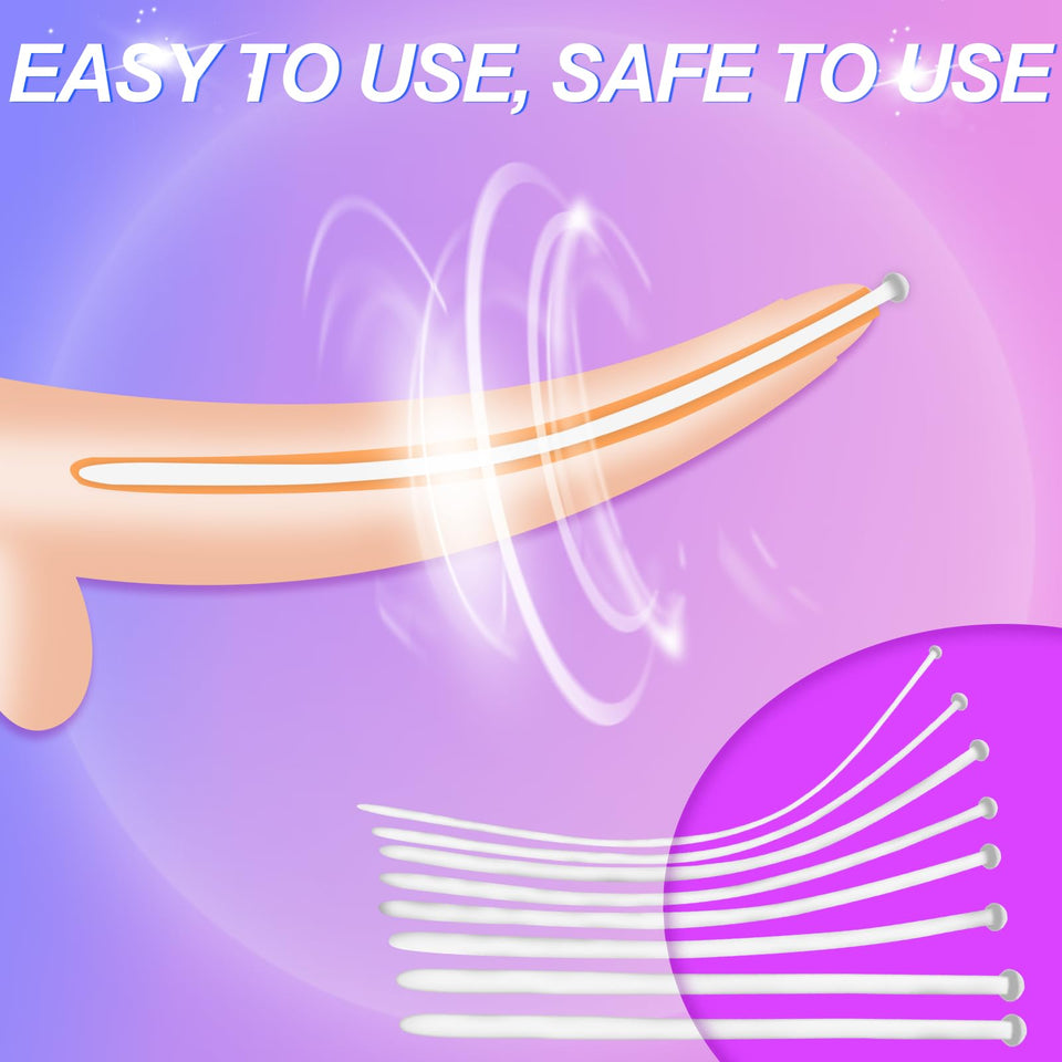 Kutocesy Urethral Sounds Silicone Plug 7 PCS Set,Urinary Dilator Urethra Masturbation Rod White Penis Plug Fetish Sex Toy for Me