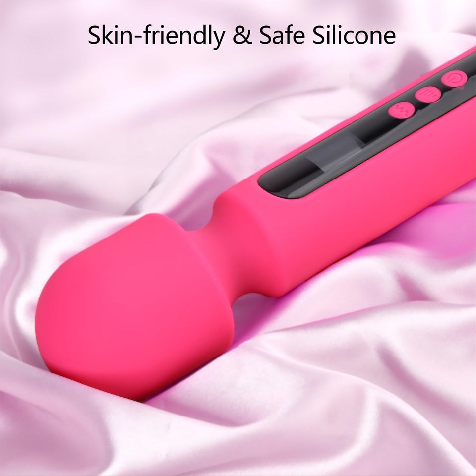 Abmotiy Vibrator Wand, 12 inch Powerful Vibrating Massager Adult Toys with Display 10 Patterns & 4 Speeds, G Spot Vibrator Men W