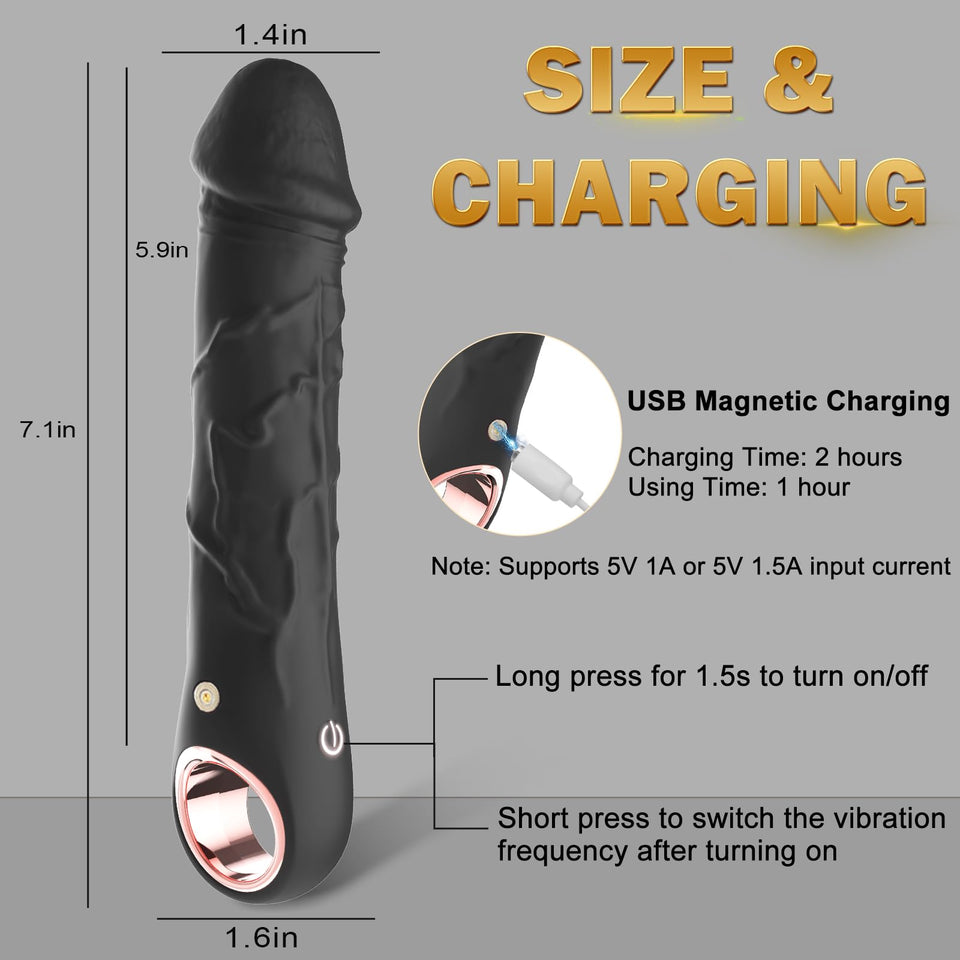 G Spot Dildo Vibrator - BGGOOD Adult Female Sex Toys with 10 Vibrations, Realistic Silicone Dildos Finger Vibrators for Multiple