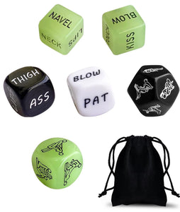 6 PCS Sex Gaming Dice for Adults Couples Sex Play Fun Kinky Games for Couples Foreplay Positions Options Sets Bedroom Toy Role P