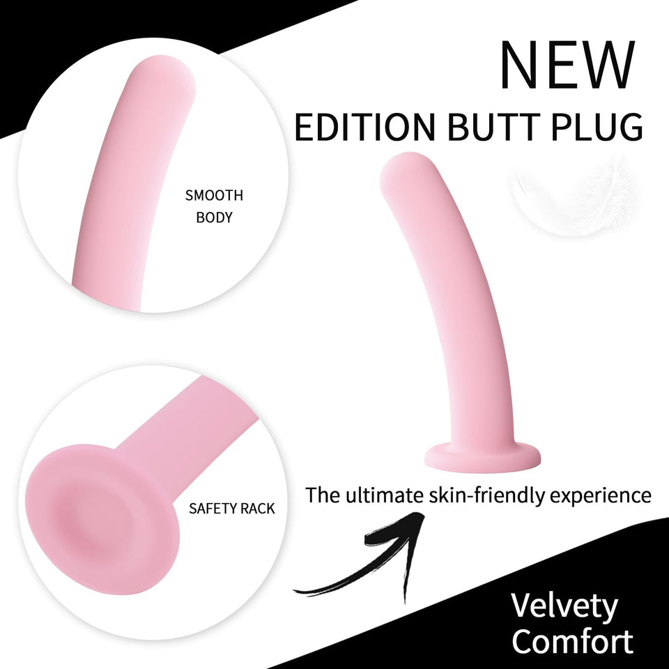 Anal Dildo Anal Plug Trainer Kit, 3 Sizes Butt Plug Training Silicone Dildo Anal Toys with Strong Suction Cup Adult Toys Prostat