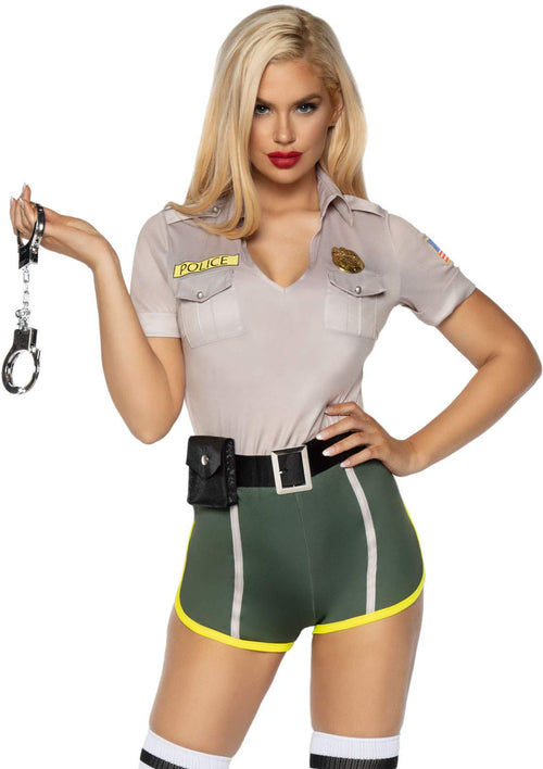 4 Pc Hot Cop, Includes Top Wit - X-Large / Multicolor
