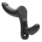 Double Take 10X Double Penetration Vibrating Strap-On Harness - Black