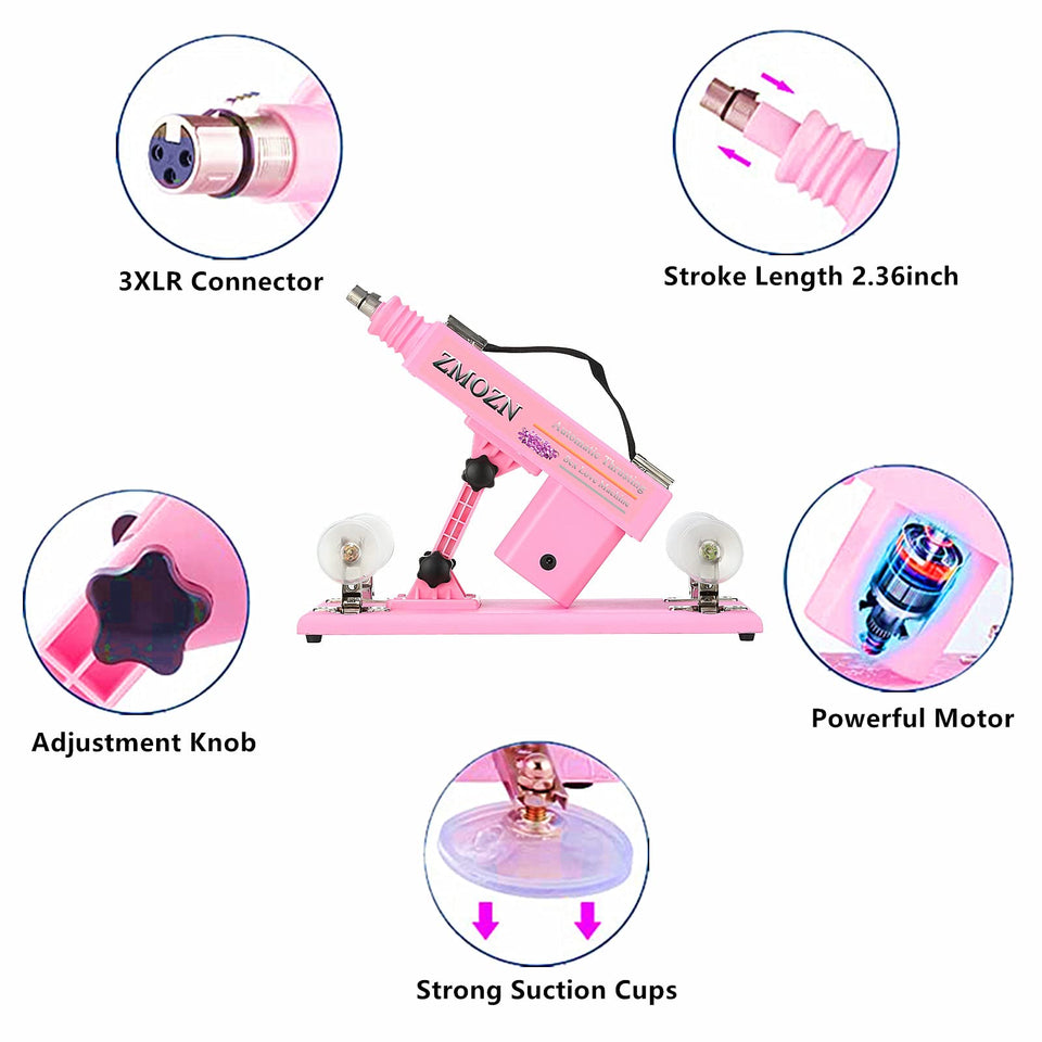 ZMOZN Automatic Sex Machine Adult Sex Toys Thrusting Dildo Machine with 3 XLR Connector Fucking Machine 6 Attachments for Women