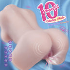 Vibrating Male Masturbator Sex Doll with 7 Modes, 5.9LB Realistic Torso with Perky Boobs and Plump Labia, Automatic Pocket Pussy