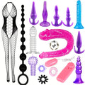 G Spot Dildo Vibrator Anal Plug Beginner Set 17 PCS Butt Plugs Sex Toy Training Kit- G Spot for Beginner Adult Unisex Women and