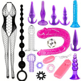 G Spot Dildo Vibrator Anal Plug Beginner Set 17 PCS Butt Plugs Sex Toy Training Kit- G Spot for Beginner Adult Unisex Women and