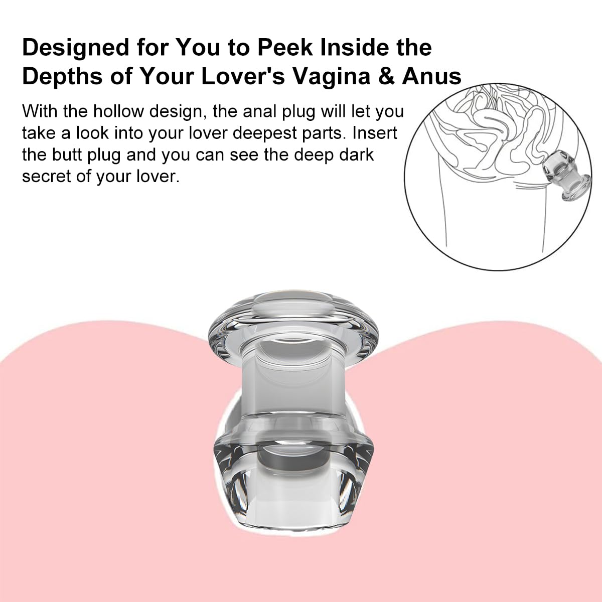 Tabuy Hollow Anal Plug Vaginal Dilator Speculum, TPE Transparent Anal Plug Anal Speculum Vaginal Stretcher Tunnel Anal Dilator B