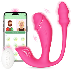 MIDUSHA Sex Toys - Vibrator Dildo and Anal Plug 3 in 1, App and Remote Control Vibrator with 6x6x6 Modes, Butterfly Wearable Pan