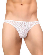 Seven Til Midnight Wide Waistband Lace Thong White X-Large