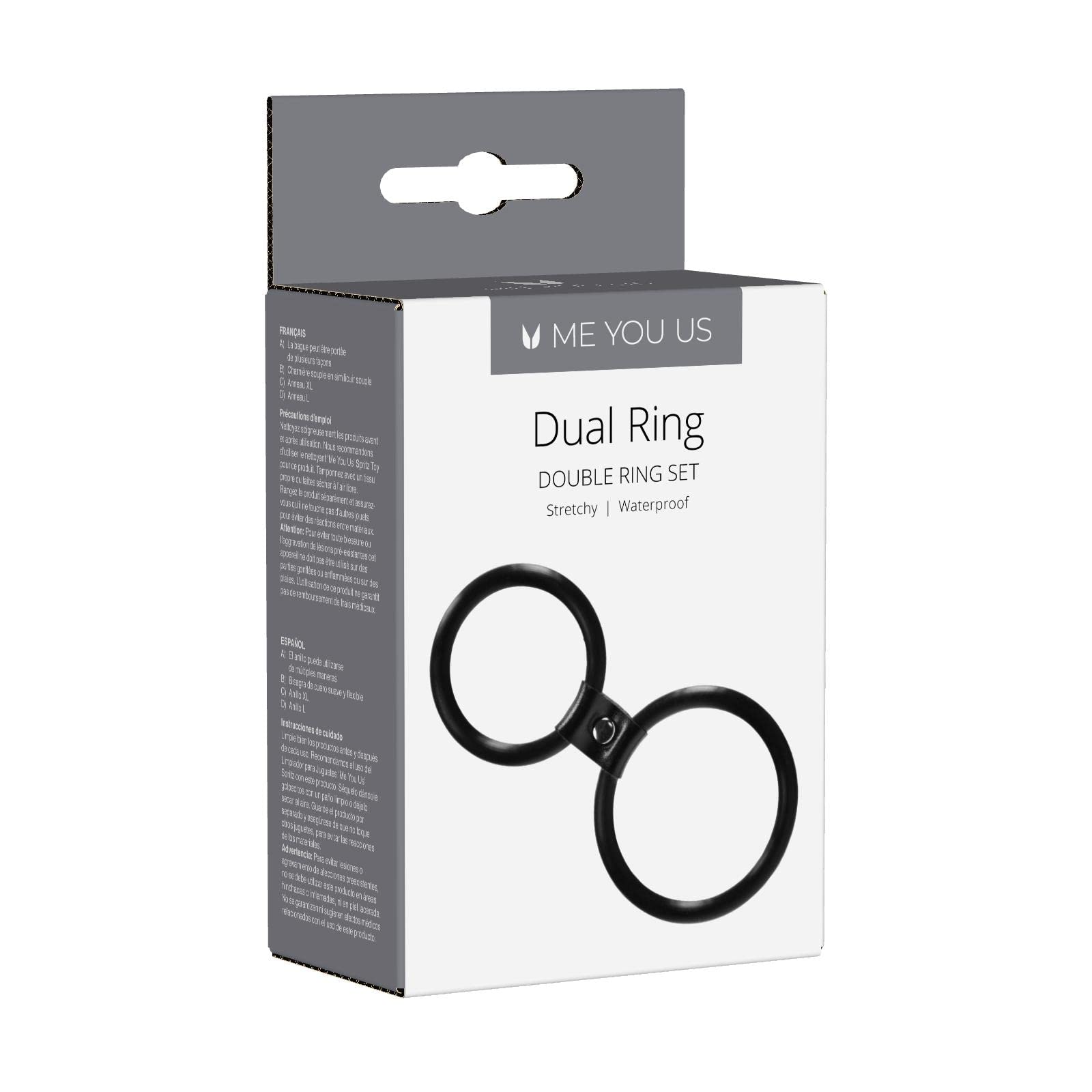 Me You Us Dual Ring Double Cring Set Blk