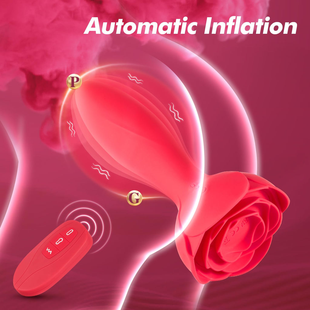 Anal Plug Vibrating Butt Plug - Inflatable Anal Plug Sex Toys for Adults Anal Vibrator with Automatic Inflation and 10 Vibrating