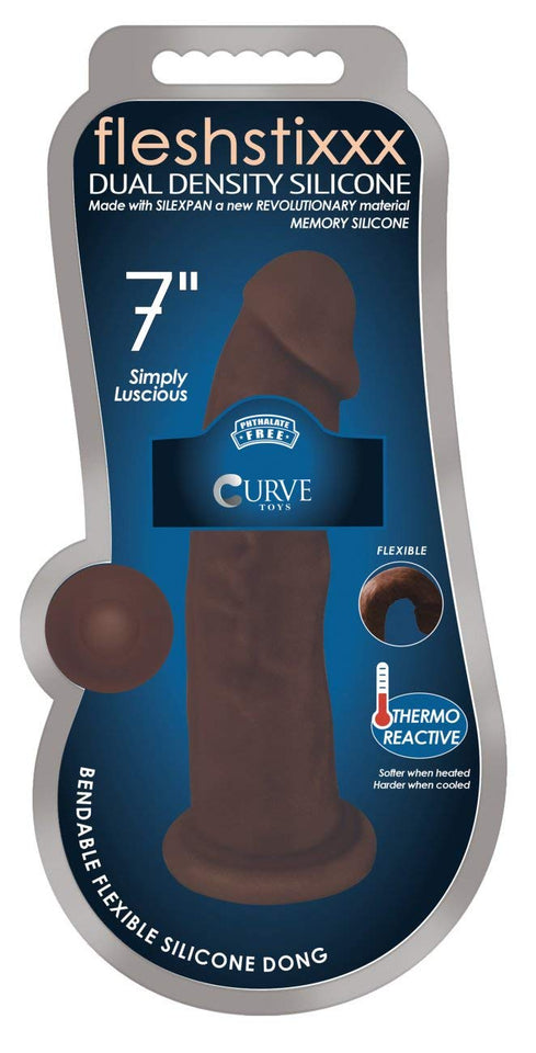 Fleshstixxx 7In Silicone Dildo Chocolate