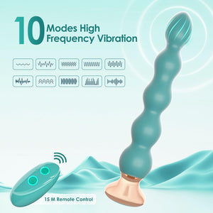 Vibrating Anal Beads Butt Plug Vibrator Anal Toy for Men and Women, 10 Vibration Modes Prostate Massager Male Vibrator Remote Co