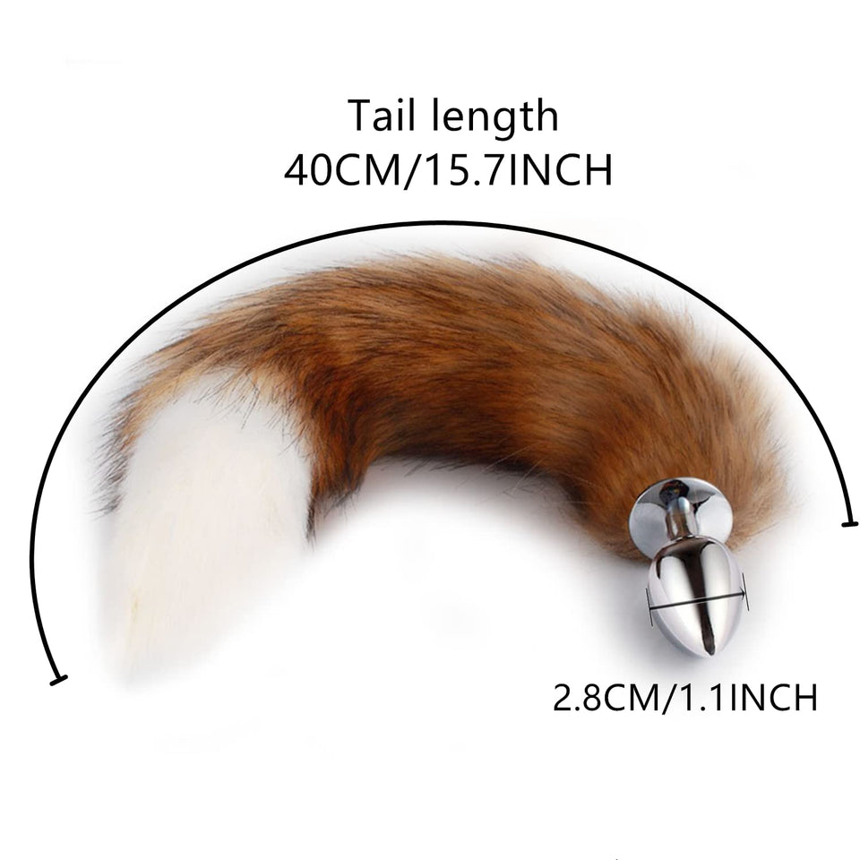 Anal Plug Butt Plug, 2Pcs/Set Sex Fox Tail Anales Plug Toys Butt Plugs with Cat Ears Headband Anal Sex Toys for Women Man Beginn