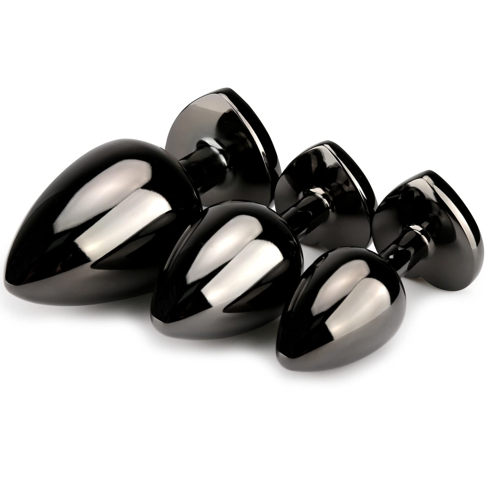 HISIONLEE Anal Plug 3PCS Sex Toys Anal Training Set Metal Butt Plug Adult Trainer Kit Toy with Crystal Diamond S&M Adult Gay Ana