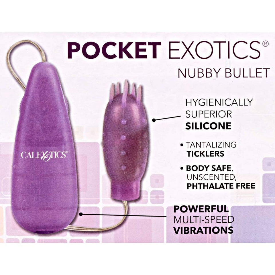 Silicone Slims Vibrating Nubby Bullet - Purple