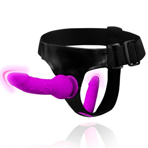 Strap On Dildo Adult Sex Toys, Wearable Strapon Harness with 2 Removeable Realistic Silicone Anal Small Dildo, Adjustable Dildo