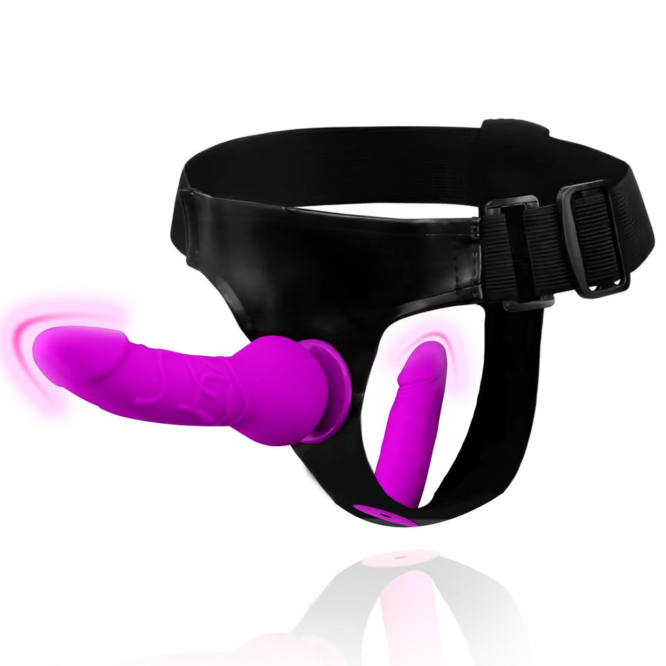 Strap On Dildo Adult Sex Toys, Wearable Strapon Harness with 2 Removeable Realistic Silicone Anal Small Dildo, Adjustable Dildo
