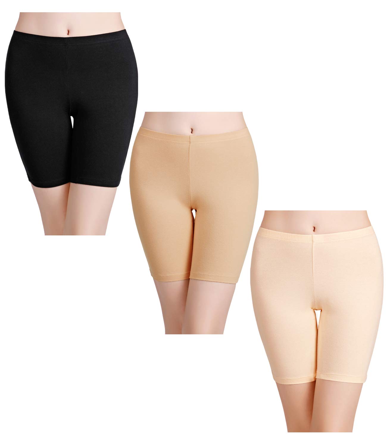 wirarpa Womens Cotton Boy Shorts Underwear Long Leggings Under Shorts Anti Chafe Bloomers Multicolor 3 Pack Size 10, 3X-Large