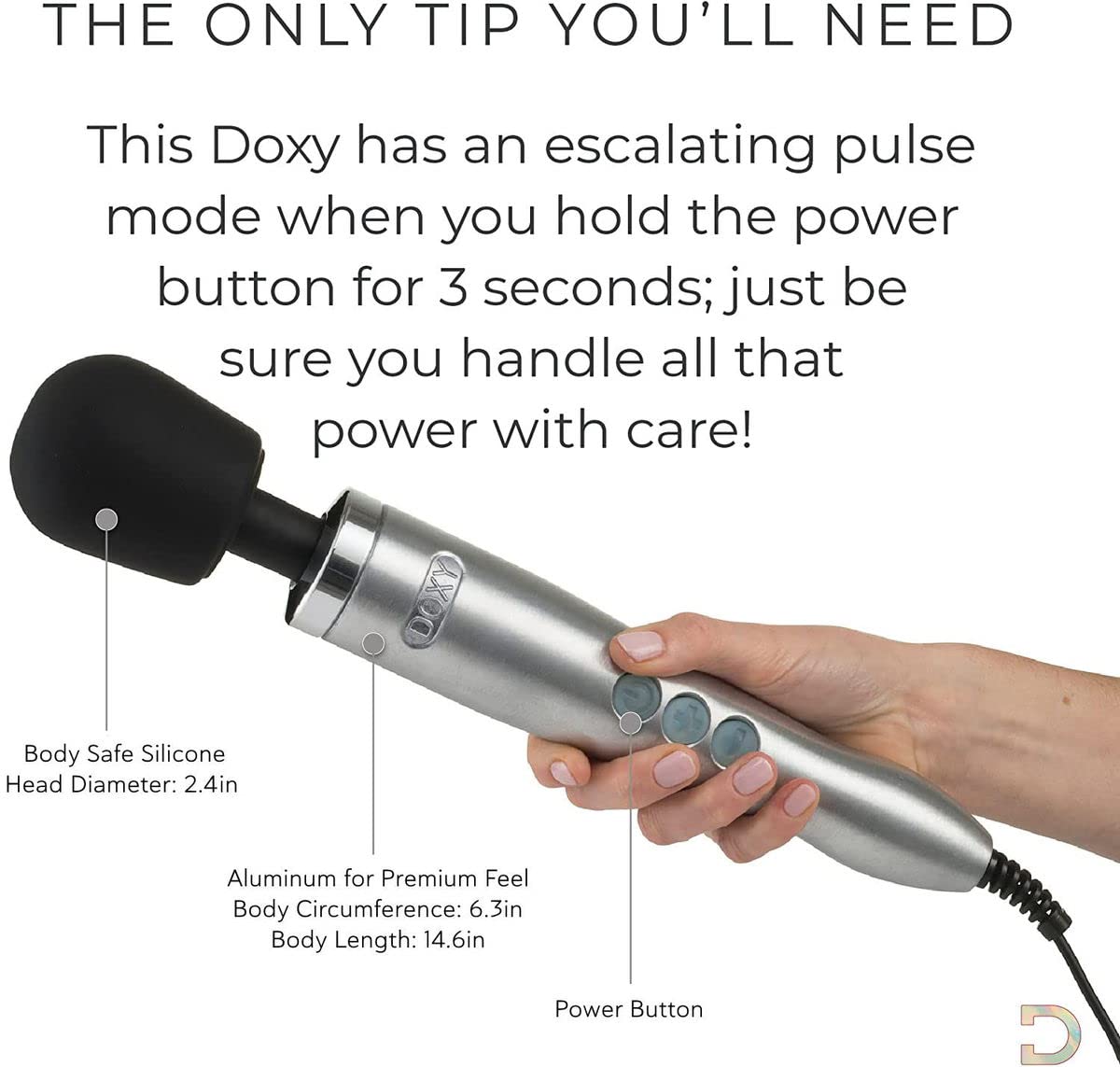 SB Doxy Die Cast Powerful Wand Silver