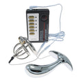 Electric Shock Chastity Lock with Bead Chastity Cage Metal Anal Plug Combination Electric Shock Set Sex Toy(C,L)