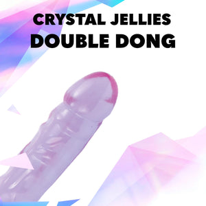 Doc Johnson Crystal Jellies - Double Dong -18 Inch - 1.8 Inches Wide - Double Sided Dildo - Proudly Made In America - Purple