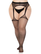 Leg Avenue Womens Sheer Garter Belt Panty Hose, Black (One Size)