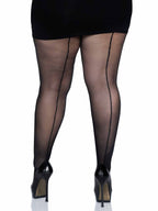 Plus Size Back Seam Sheer Pant