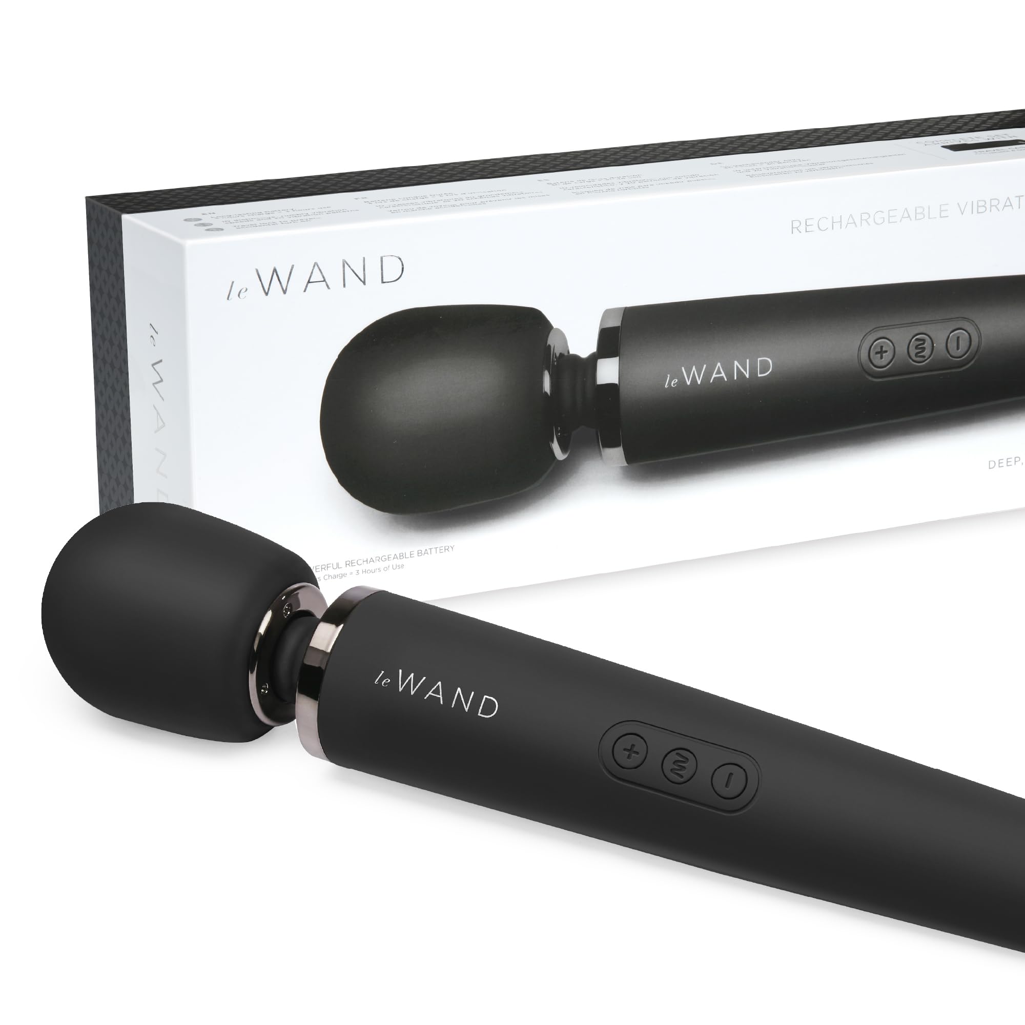 LE WAND - Wand Massager Rechargeable 10-Speed with 20 Vibration Patterns, Vibrator Wand - Black