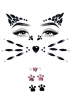 Animal Adhesive Face Jewels St - O/S / Black
