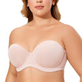DELIMIRA Womens Underwire Contour Multiway Full Coverage Strapless Bra Plus Size Rose Smoked 40B
