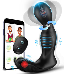 Prostate Massager Male Sex Toy - Anal Plug Vibrator Sex Toys for Men with 9 Rotations & 9 Vibrations, 360?Rotating Vibrating But