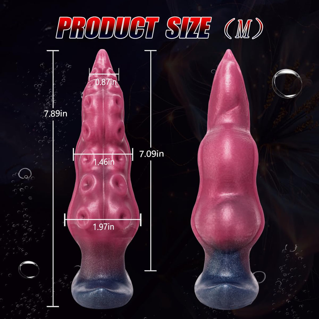 Gilingirl 7.87in Medium Tentacle Dildo Anal Plug,Silicone Butt Plug for Safe Penetration,Adult Anal Sex Toy Monster Dildo,Wearab