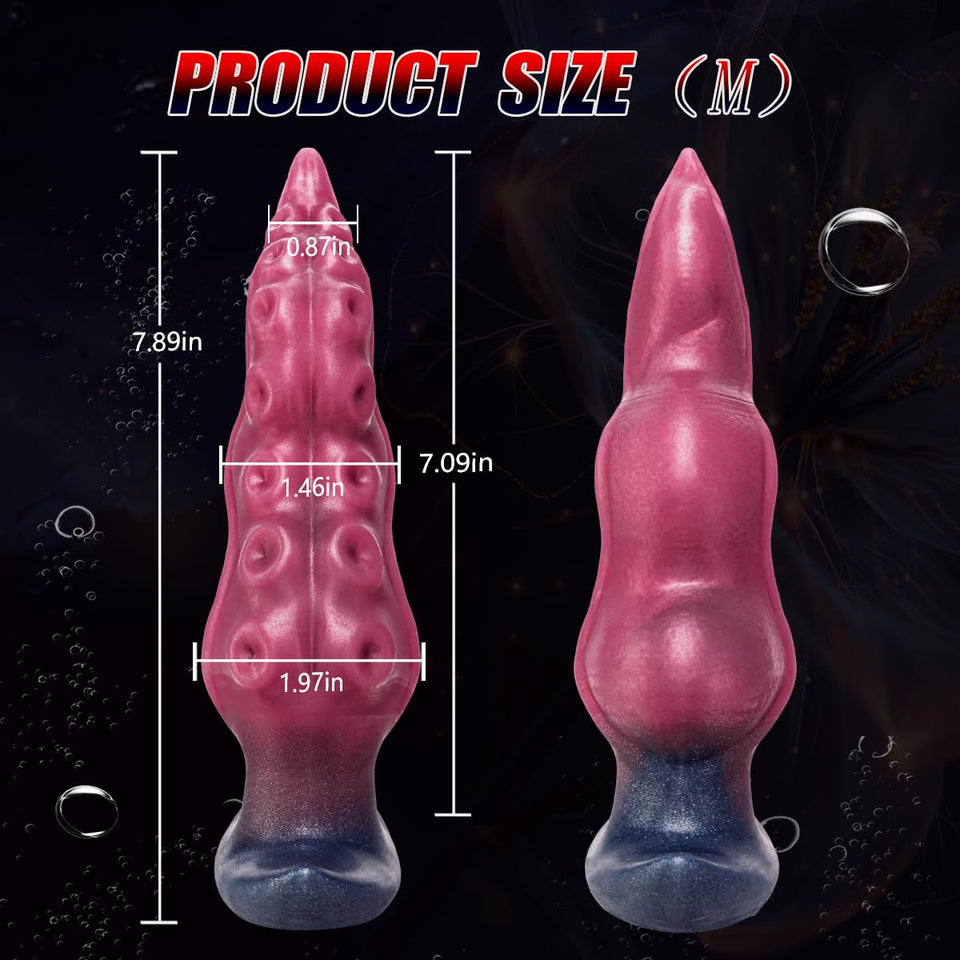 Gilingirl 7.87in Medium Tentacle Dildo Anal Plug,Silicone Butt Plug for Safe Penetration,Adult Anal Sex Toy Monster Dildo,Wearab