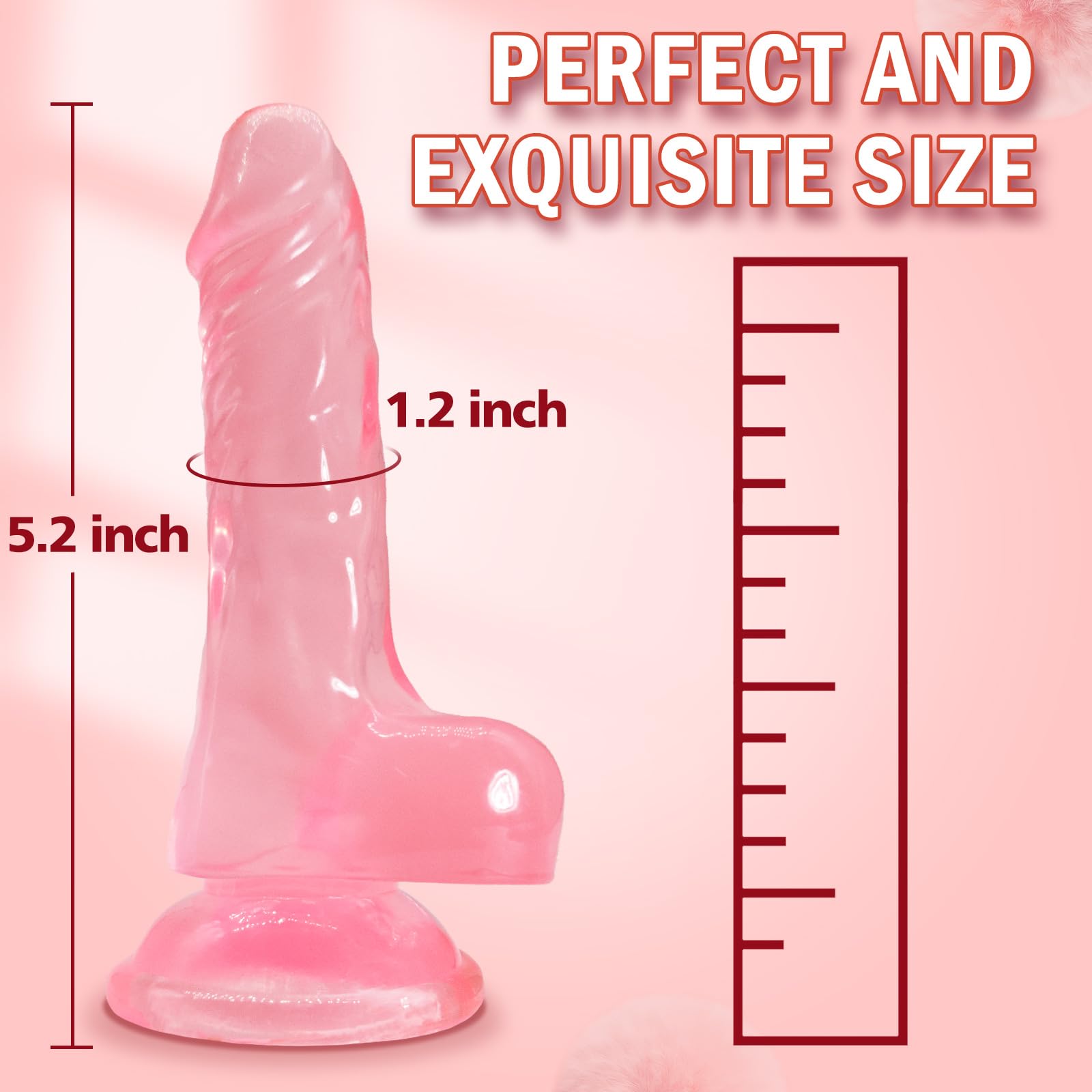 5.2 Inch Soft Anal Dildo with Powerful Strong Suction Cup, Small Anal Plug Dildos for Beginner, G-Spot Stimulation & Anal Traini