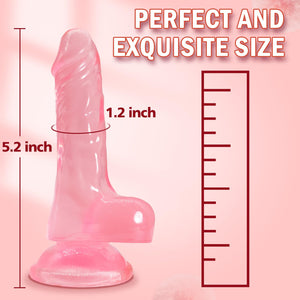5.2 Inch Soft Anal Dildo with Powerful Strong Suction Cup, Small Anal Plug Dildos for Beginner, G-Spot Stimulation & Anal Traini